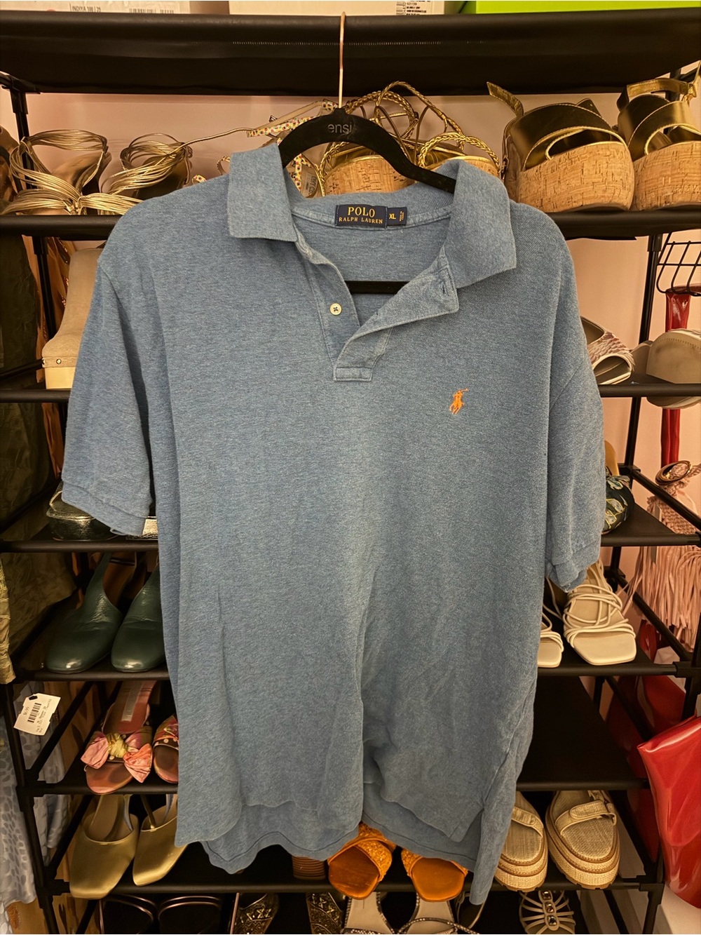 Ralph Lauren Light Blue Short Sleeve Polo with Orange Pony